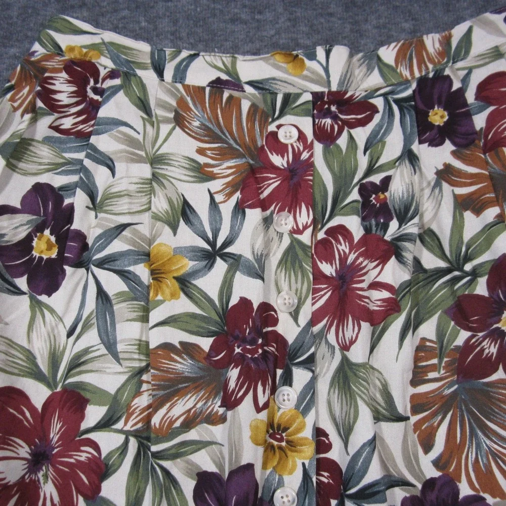 Vtg Alfred Dunner Floral‎ Pleated Midi Skirt 18W Autumn Cottagecore Grandma USA